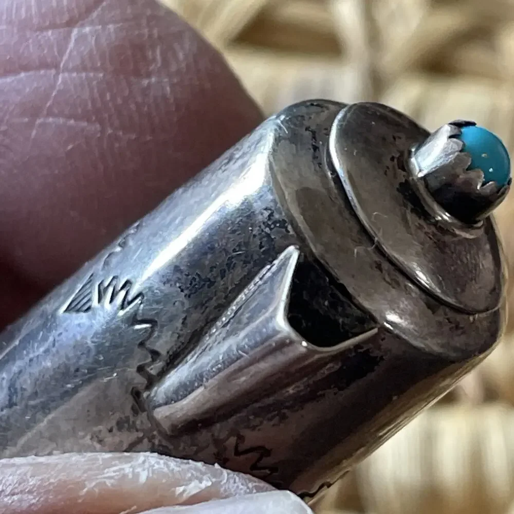 Miniature Turquoise Sterling Silver Water Kettle by Elizabeth Margret Whitman